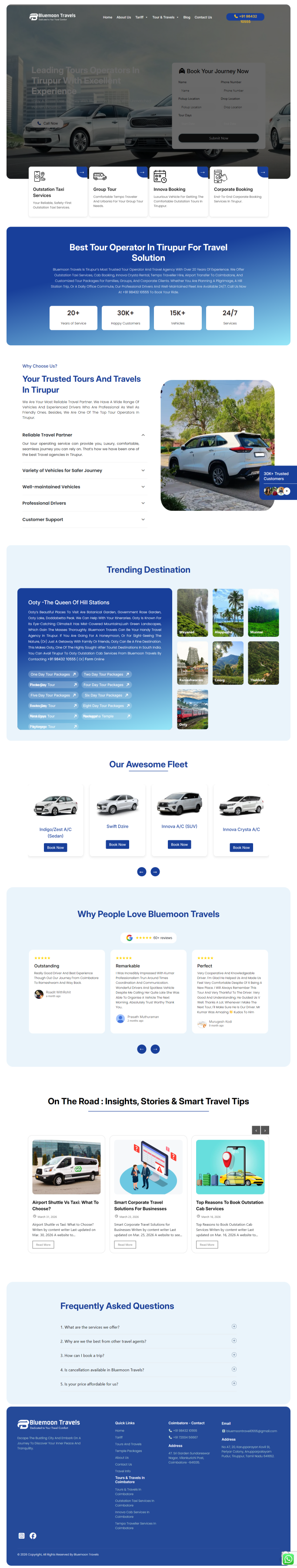 Blue Moon Travels website hero